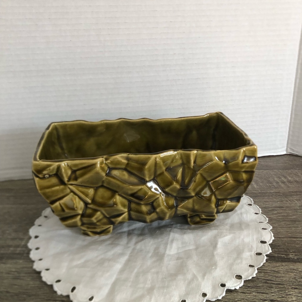 Vtg MCM Mc Coy Pottery Cubist Planter - Picture 4 of 16